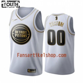 NBA Detroit Pistons Trikot Benutzerdefinierte Nike 2019-2020 Weiß Golden Edition Swingman - Kinder